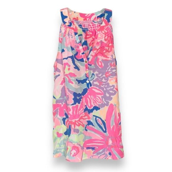 Lilly Pulitzer Bailey Multi Playa Hermosa Sleeveless Silk Top Women’s Size Small - Picture 4 of 12